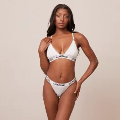 Bamboo Triangle BH und String/Slip Set - Ganz Weiß