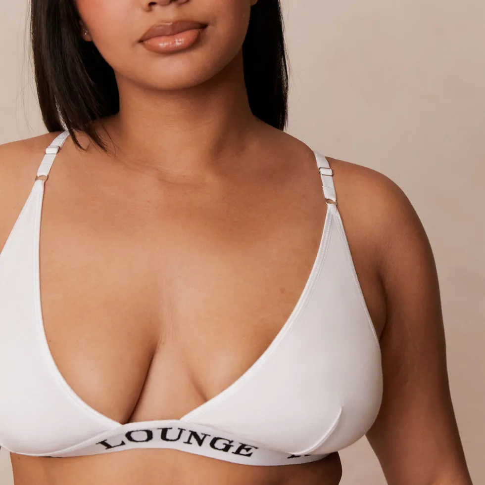 Bamboo Triangle BH und String/Slip Set - Ganz Weiß