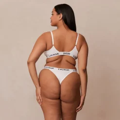 Bamboo Triangle BH und String/Slip Set - Ganz Weiß