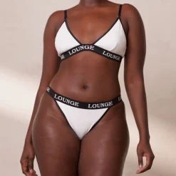 Bamboo Triangle BH und String/Slip Set - Weiß