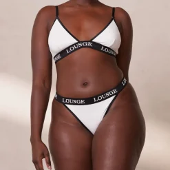 Bamboo Triangle BH und String/Slip Set - Weiß