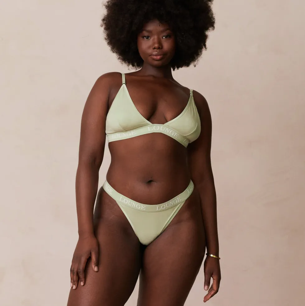 Bamboo Triangle BH und String/Slip Set - Olivgrün