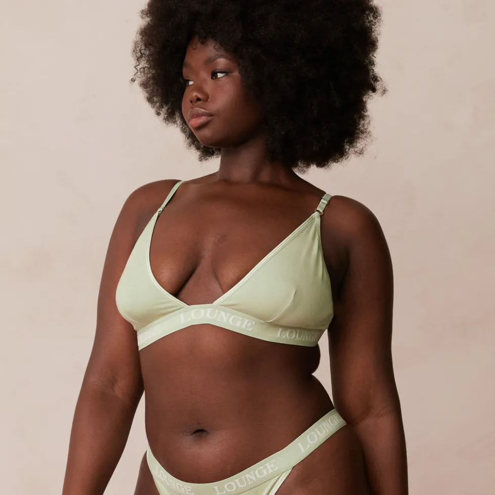 Bamboo Triangle BH und String/Slip Set - Olivgrün
