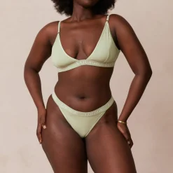 Bamboo Triangle BH und String/Slip Set - Olivgrün