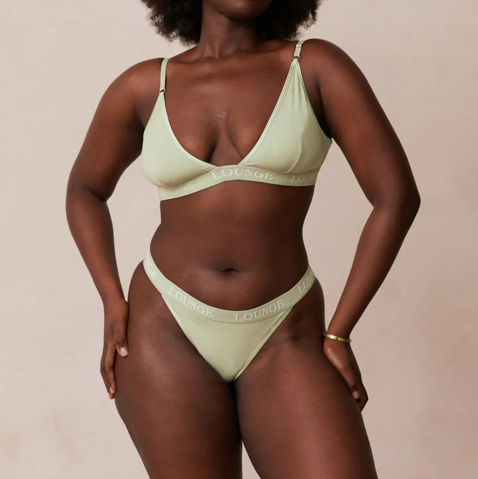 Bamboo Triangle BH und String/Slip Set - Olivgrün