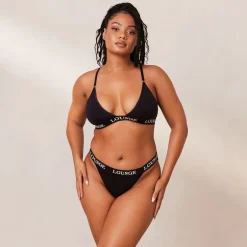 Bamboo Triangle BH und String/Slip Set - Ganz Schwarz