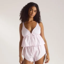 Bloom & Stripe Cami-Oberteil - Rosa