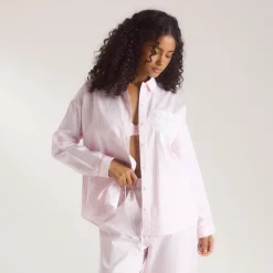 Bloom & Stripe Pyjamahemd - Rosa