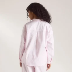 Bloom & Stripe Pyjamahemd - Rosa