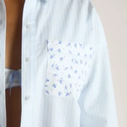 Bloom & Stripe Pyjamahemd - Blau