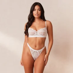 Blossom Balcony BH & String Set - Weiß