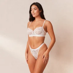 Blossom Balcony BH & String Set - Weiß