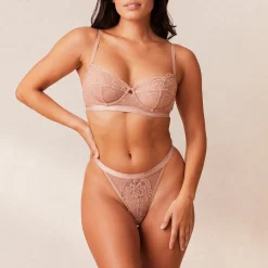 Blossom Balcony BH & String Set - Dusty Rose