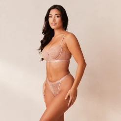 Blossom Balcony BH & String Set - Dusty Rose
