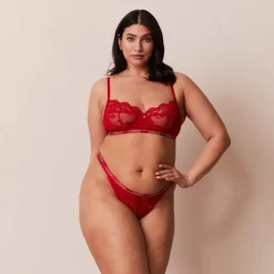 Blossom Balcony BH und String Set - Kastanienbraun