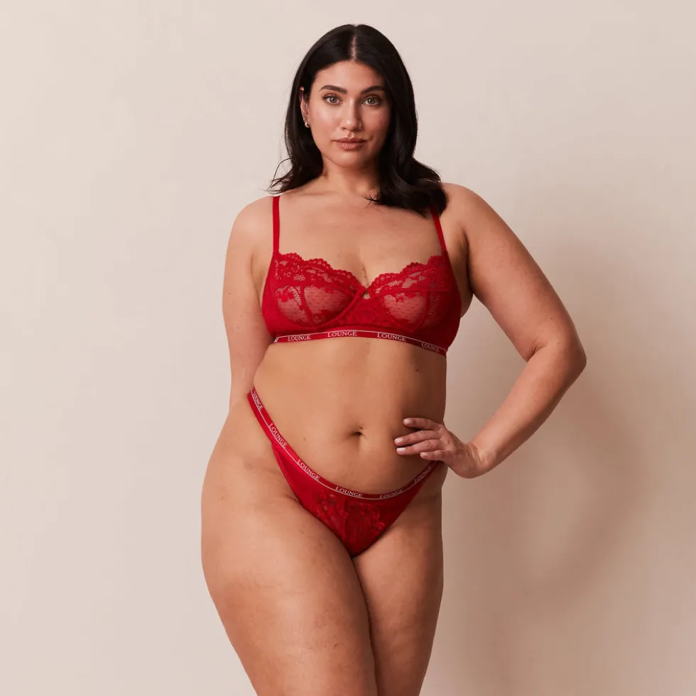 Blossom Balcony BH und String Set - Kastanienbraun