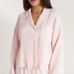 Crinkle Pyjamahemd - Rosa