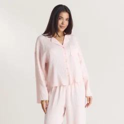 Crinkle Pyjamahemd - Rosa
