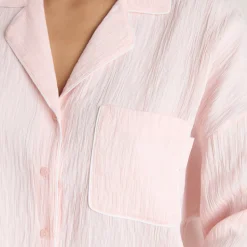 Crinkle Pyjamahemd - Rosa