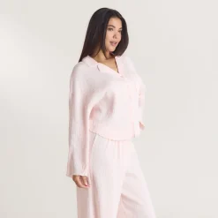 Crinkle Pyjamahemd - Rosa