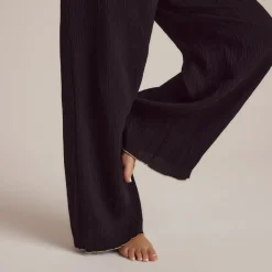 Crinkle Pyjamahose - Schwarz