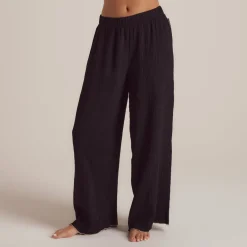 Crinkle Pyjamahose - Schwarz
