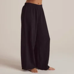 Crinkle Pyjamahose - Schwarz