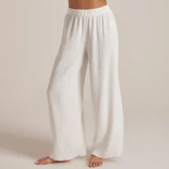 Crinkle Pyjamahose - Weiß