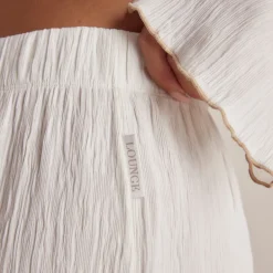 Crinkle Pyjamahose - Weiß