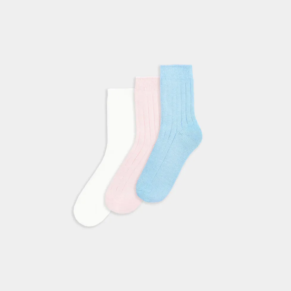 Dicke Gerippte Socken (3er-Pack) - Bunt