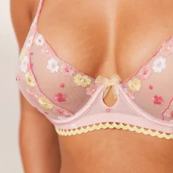 Fleur Balcony Bra und String Set - Rosa