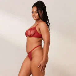 Flirt Balcony BH und String/Slip Set - Kastanienbraun