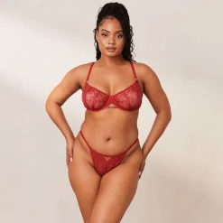 Flirt Balcony BH und String/Slip Set - Kastanienbraun