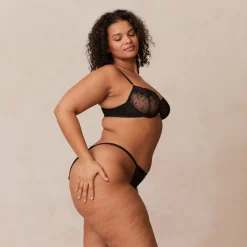Flirt Balcony Bra & Thong/Briefs Set - Black