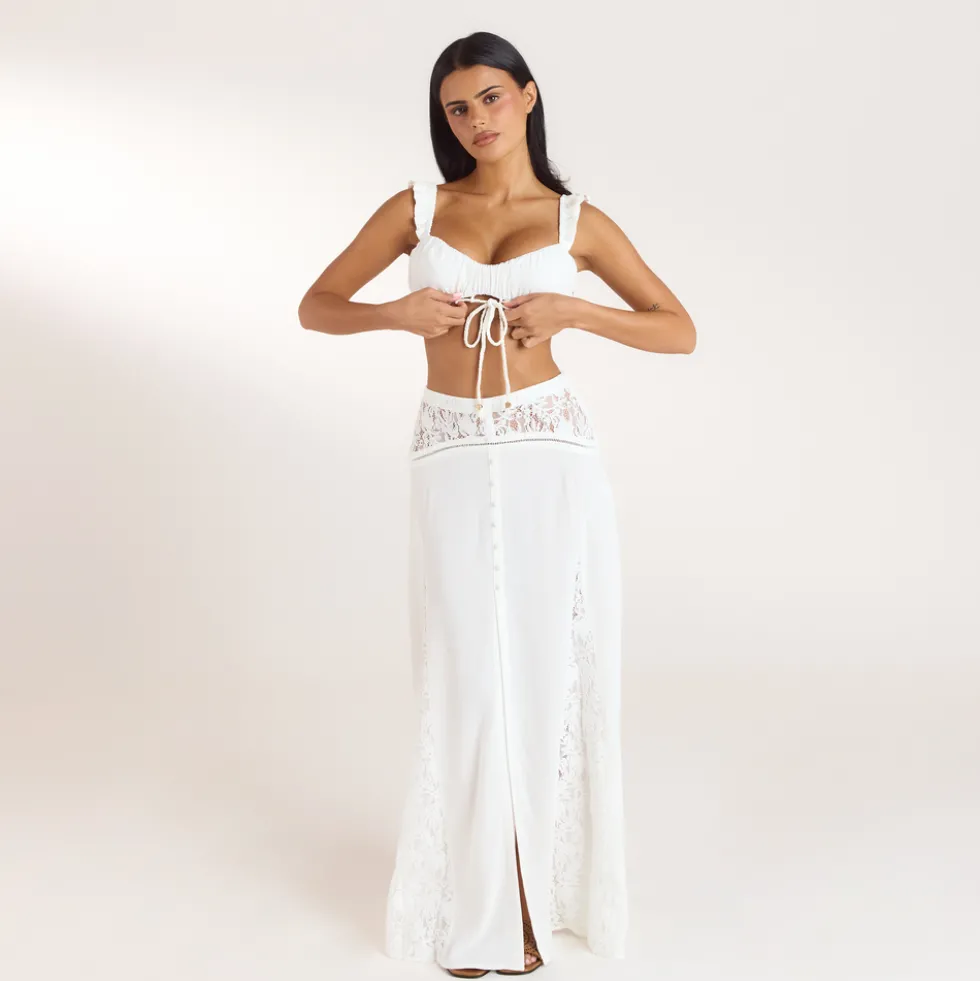 Gerüschtes Bralette - Crèmefarbe