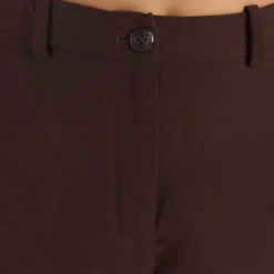 Hochtaillierte Tailored-Shorts - Schokolade