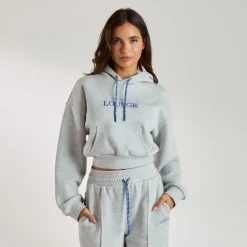 Kurzer Hoodie - Grauer Melange