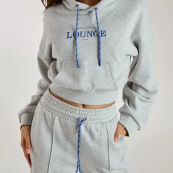 Kurzer Hoodie - Grauer Melange