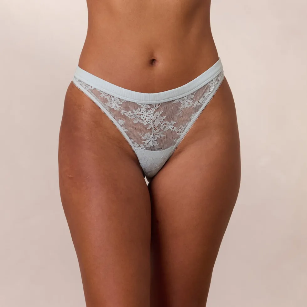 Lace Triangle String - Blau