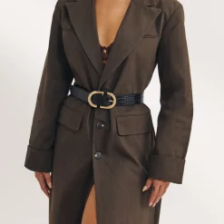 Langer Blazer - Dunkelbraun