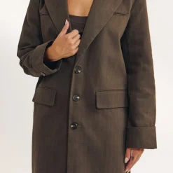 Langer Blazer - Dunkelbraun