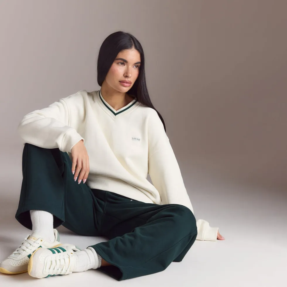 Lounge Living V-Neck Pullover - Crèmefarben