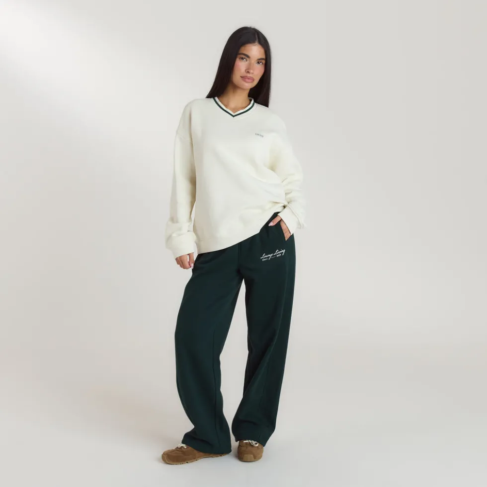Lounge Living V-Neck Pullover - Crèmefarben