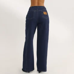 Low-Rise-Jeans mit Weitem Bein - Indigo