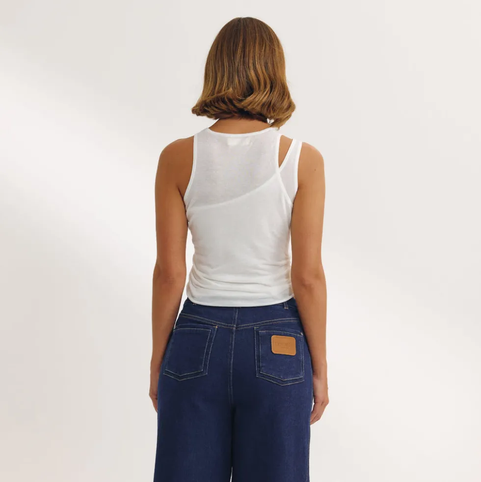 Mehrlagiges Tanktop - Weiß
