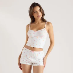 Modal Cami Pyjama-Oberteil - Weißes Obst