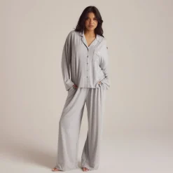 Modal Pyjamahemd - Grauer Melange