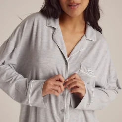 Modal Pyjamahemd - Grauer Melange