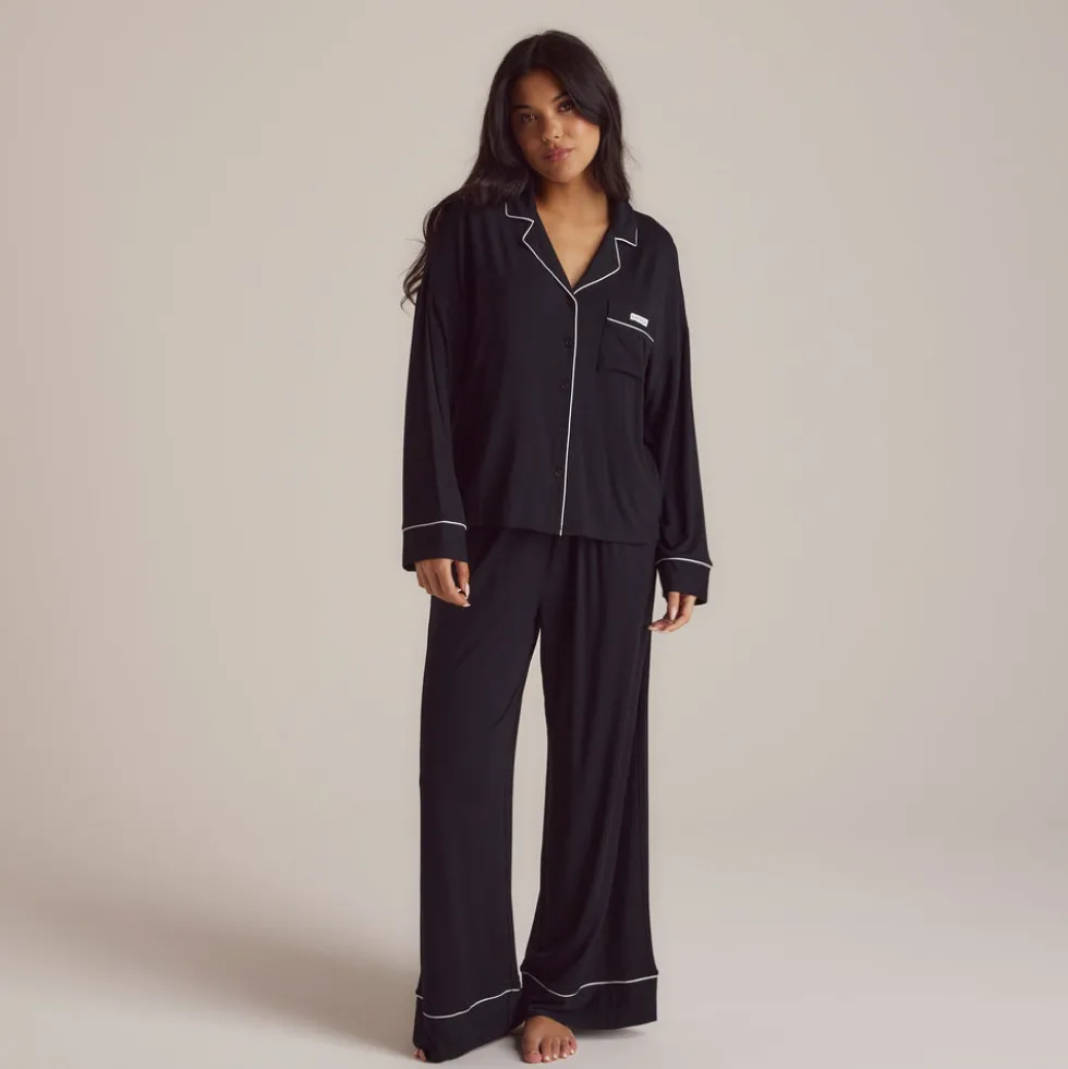 Modal Pyjamahemd - Schwarz
