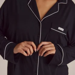 Modal Pyjamahemd - Schwarz